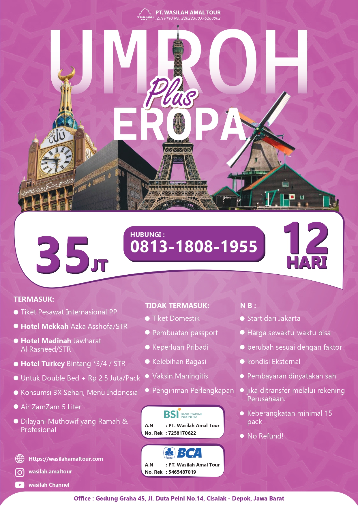 Umrah Plus Tour Eropa